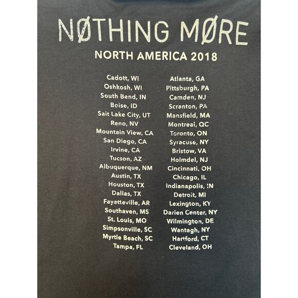 Nothing More 2018 Tour Shirt Concert Tee Adult Size XL T-Shirt Music - Picture 4 of 7